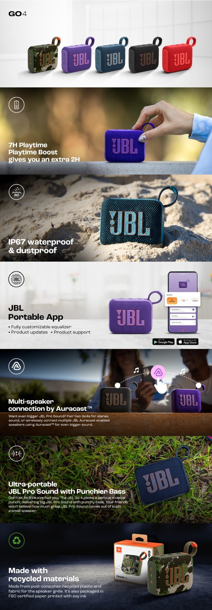 JBL Go 4 Portable Bluetooth Speaker