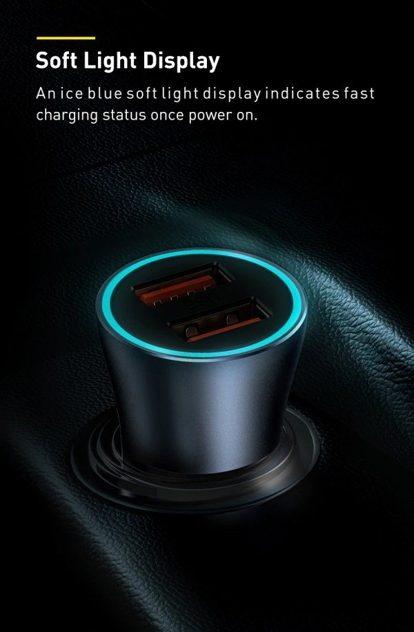 Baseus 40W Golden Contactor Pro Dual Car Charger + Data Cable mymemorylk.com