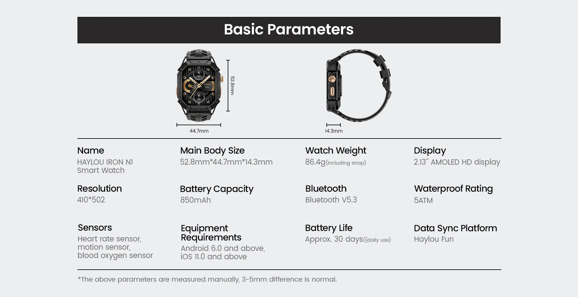 Haylou Iron N1 Military Grade Callling Smartwatch mymemorylk.com 2 23sss