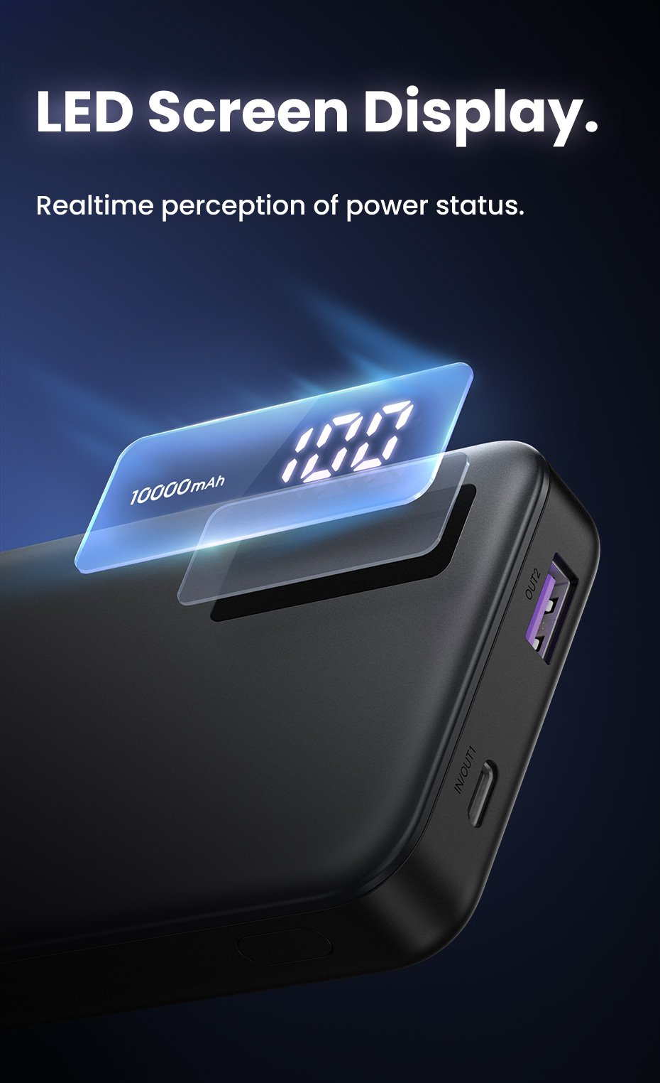 UGREEN 20W 10000mAh Two-way Fast Charging Power Bank mymemorylk.com