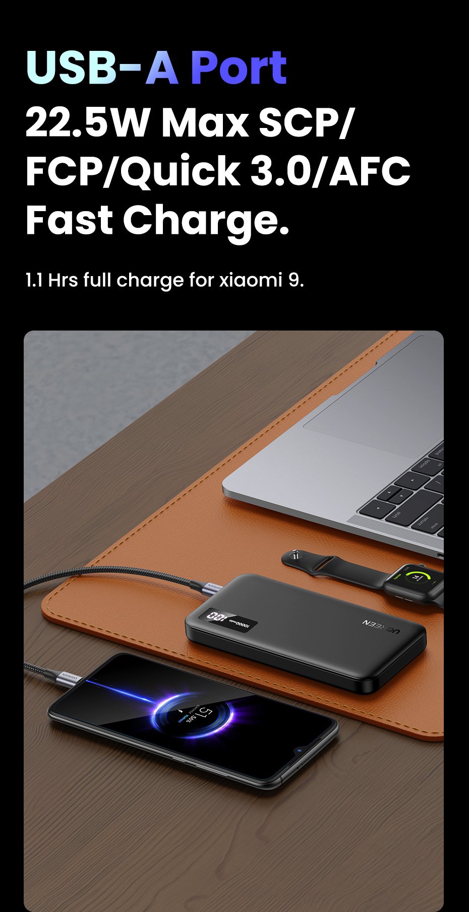 UGREEN 20W 10000mAh Two-way Fast Charging Power Bank mymemorylk.com