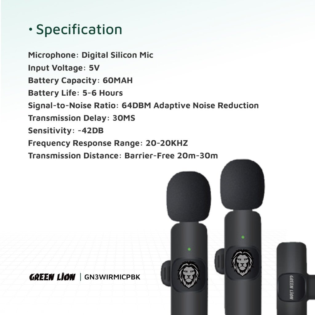 Green Lion 3 in 1 Wireless Microphone mymemorylk.com