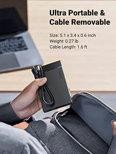 UGREEN US221 2.5 INCH SATA HDD / SSD HARD DRIVE ENCLOSURE (WITH MICRO USB INPUT TO USB 3.0 OUTPUT CABLE)