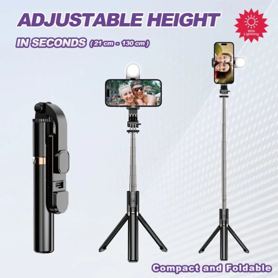 PLOKAMA Live-K8 LED Selfie Stick Wireless Tripod