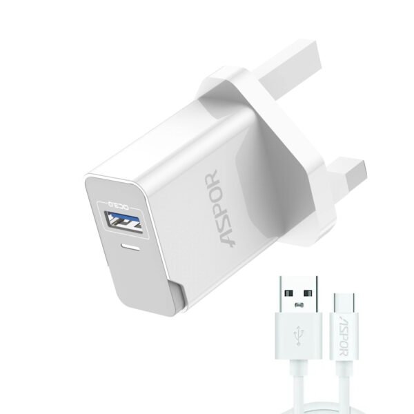 Aspor A827 2.4A Type-C Smart Fast Charger Dock with USB Cable - Image 1