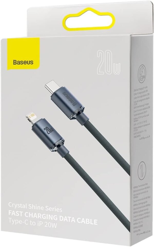 Baseus Crystal Shine Series 20W 2M Type-C to Lightning Fast Charging Data Cable