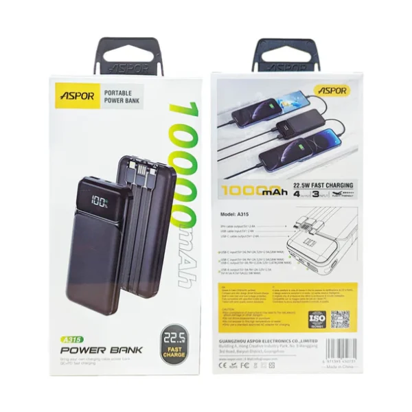 Aspor A315 22.5W 10000mAh Power bank mymemorylk.com 1