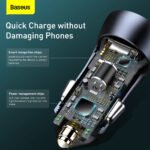 Baseus 40W Golden Contactor Pro Dual Car Charger + Data Cable mymemorylk.com