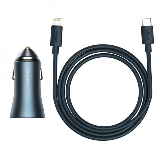 Baseus 40W Golden Contactor Pro Dual Car Charger + Data Cable mymemorylk.com