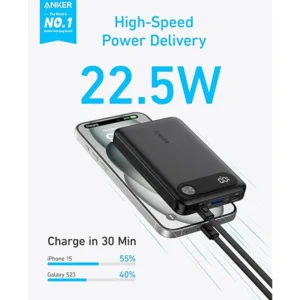 Anker A1388 22.5W 10000mAh Power Bank with Built-in USB-C Cable