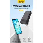 Aspor 30000mAh Power Bank LCD Display 22.5W and 20W PD - A306