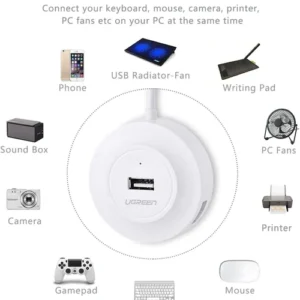 UGREEN CR106 USB 2.0 4 PORT 25CM HUB