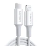 UGREEN US171 TYPE-C TO LIGHTNING 1 METER 20W PD FAST CHARGING 3A MAX WHITE