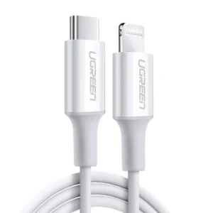 UGREEN US171 TYPE-C TO LIGHTNING 1 METER 20W PD FAST CHARGING 3A MAX WHITE