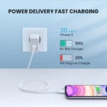 UGREEN US171 TYPE-C TO LIGHTNING 1 METER 20W PD FAST CHARGING 3A MAX WHITE