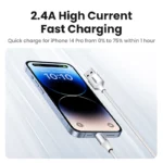 UGREEN US199 USB TO LIGHTNING ALU CASE MFI CERTIFIED BRAIDED LIGHTNING CABLE 1METER (SILVER)