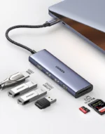 Ugreen Cm511 6 in 1 Type C to Hdmi +Usb 3.0*3 + Sd-Tf Converter Hub