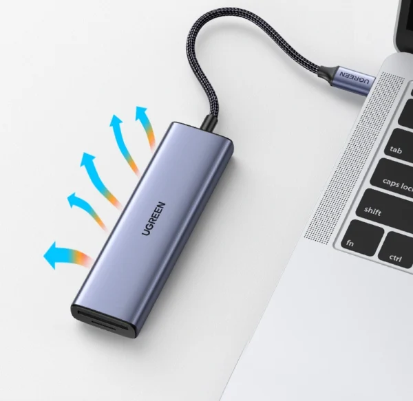 Ugreen Cm511 6 in 1 Type C to Hdmi +Usb 3.0*3 + Sd-Tf Converter Hub