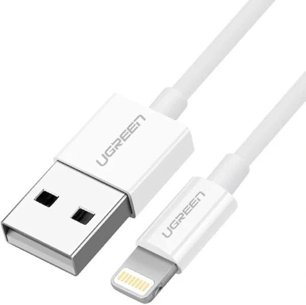 Ugreen Us155 Usb to Lightning Nickel Plating Mfi Certified Cable 1 Meter (White)