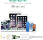Ugreen Us155 Usb to Lightning Nickel Plating Mfi Certified Cable 1 Meter (White)