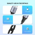 Ugreen Us288 Usb to Type-C Fast Charging 3A Max Cable 1 Meter Black