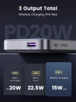 UGREEN PB206 10000mAh 22.5W Kickstand Magnetic Wireless Power Bank