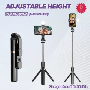PLOKAMA Live-K8 LED Selfie Stick Wireless Tripod