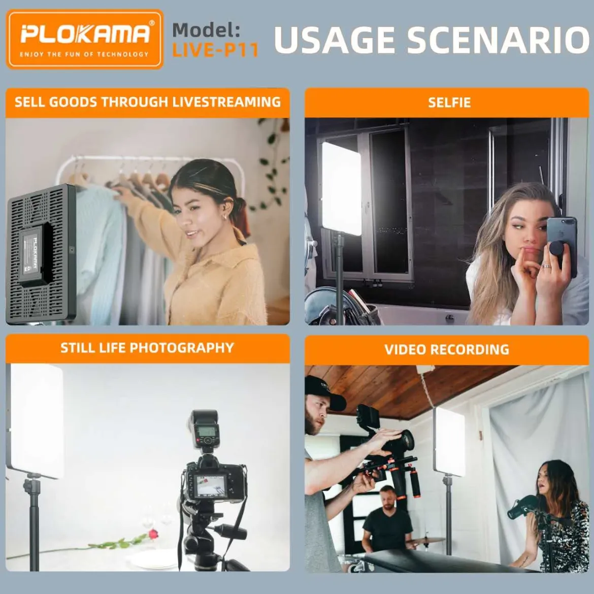 Plokama Live-P11 Application Scenarios Led Fill Light Panel MY MEMORY