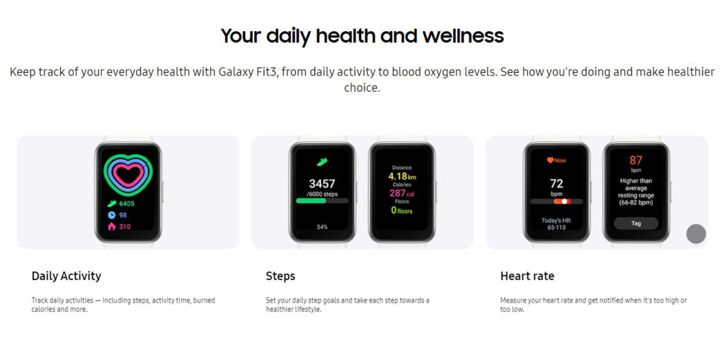 Samsung Galaxy Fit 3 Smartwatch mymemorylk.com