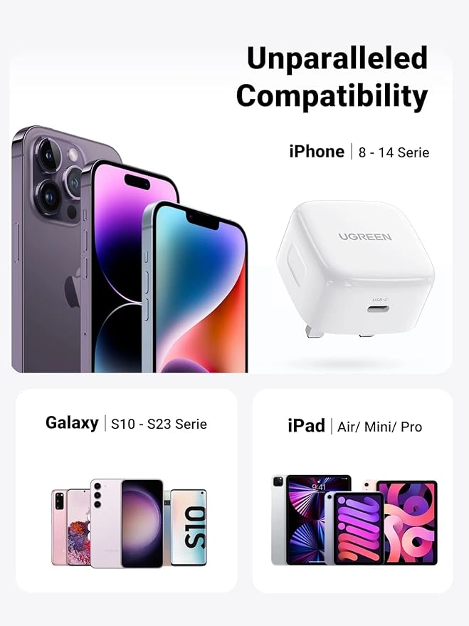 UGREEN 20W Type-C PD Fast Charger With Type-C to Lightning 1M Cable MYMEMORYLK.COM