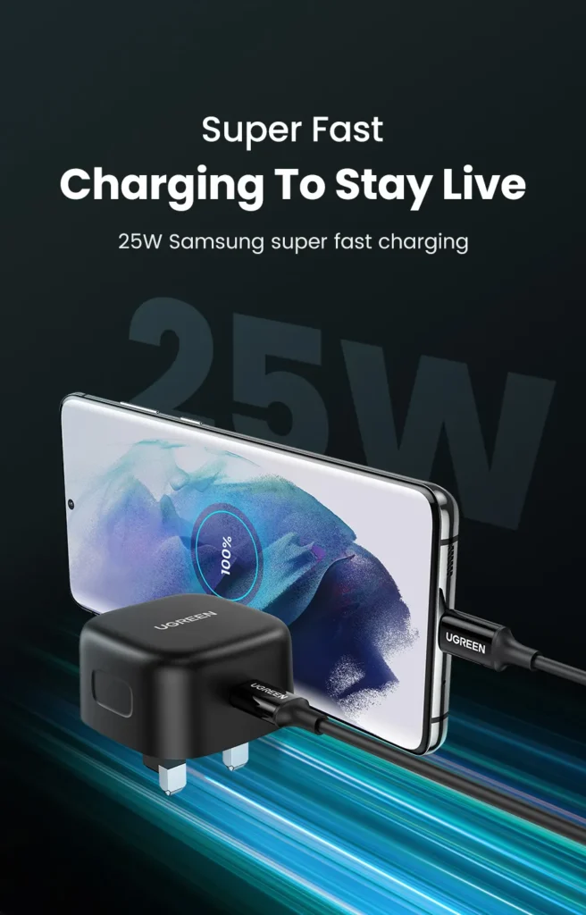 UGREEN 25W Type-C PD Fast Charger With Type-C to Type-C 2M Cable mymemorylk.com