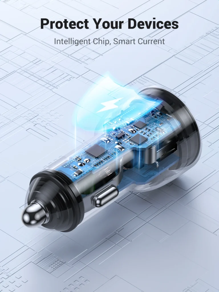 UGREEN 60W Dual Type-C Port PD Fast Car Charger - 70594 MY MEMORY