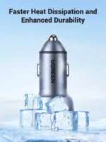 UGREEN 60W Dual Type-C Port PD Fast Car Charger - 70594