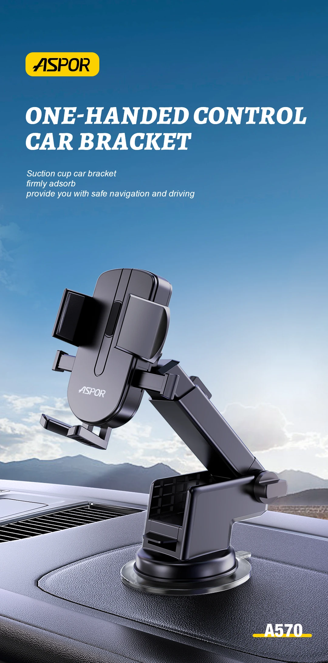 Aspor A570 Mobile Phone Holder Car Bracket - mymemorylk.com