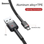 Baseus Cafule 1M Cable USB For Micro 2.4A Gray+Black – CAMKLF-BG1 - mymemorylk.com