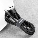 Baseus Cafule 1M Cable USB For Micro 2.4A Gray+Black – CAMKLF-BG1 - mymemorylk.com