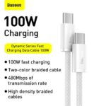 Baseus, Dynamic Series, USB-C to USB-C, 100W, 2m, Fast Charging, Power Delivery, White, Long Cable, High Current Cable, Durable, Quick Charge, Baseus CALD000302 - mymemorylk.com