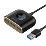 Baseus USB 4 Port HUB Square round Black - CAHUB-AY01 - Image 3