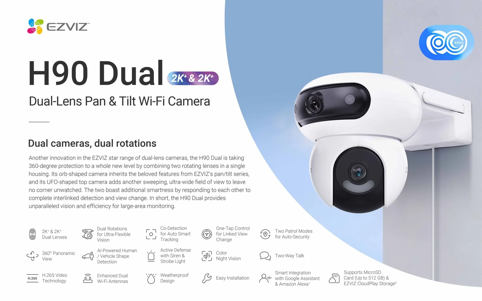 EZVIZ H90 Dual Lens Dual Rotations 2K Pan & Tilt 4mp Wi-Fi Camera Sale MY MEMORY Best EZVIZ H90 Dual Lens Dual Rotations 2K Pan & Tilt 4mp Wi-Fi Camera Sale - mymemorylk.com