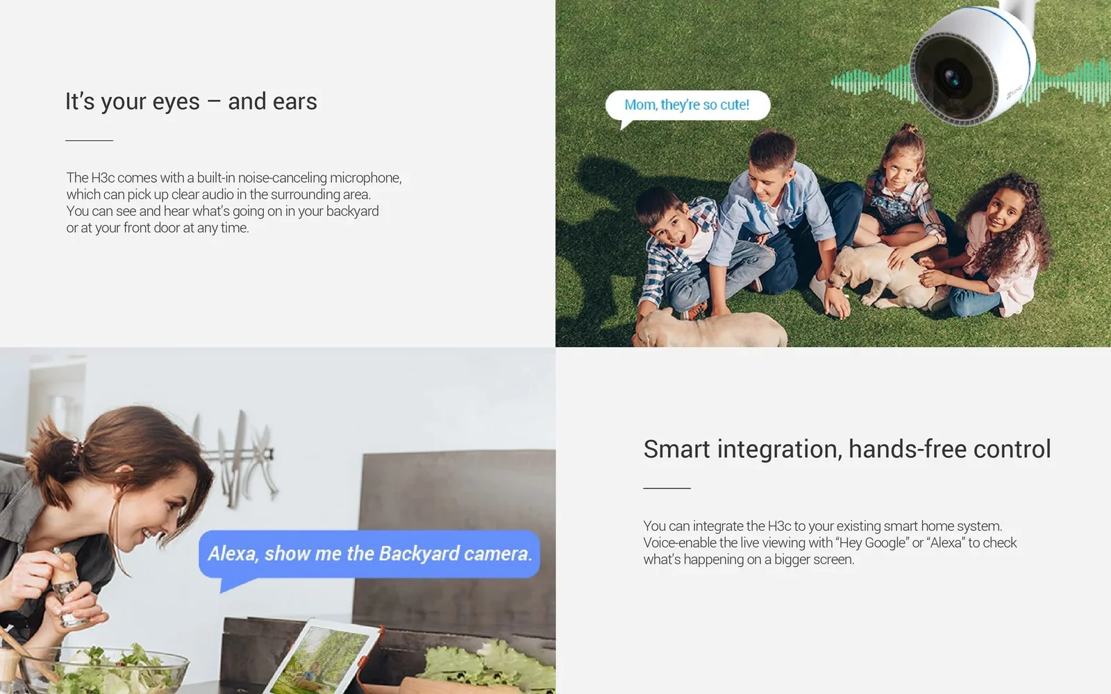 1080p Resolution IP67 Weatherproof Design AI-Powered Human Shape Detection Audio Pick-Up 265 Video Technology Supports MicroSD Card¹ (Up to 512 GB) Supports EZVIZ Cloud Storage² IR Night Vision (Up to 30 m / 98 ft) Smart Integration with Google Assistant, Amazon Alexa & IFTTT-mymemorylk.com