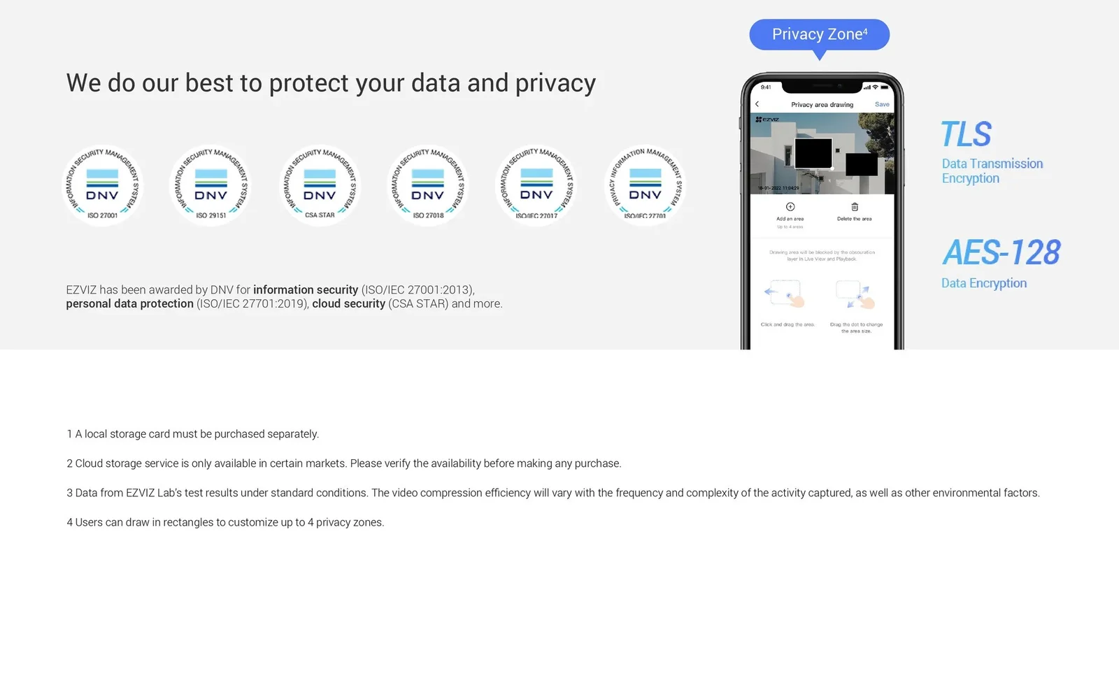 1080p Resolution IP67 Weatherproof Design AI-Powered Human Shape Detection Audio Pick-Up 265 Video Technology Supports MicroSD Card¹ (Up to 512 GB) Supports EZVIZ Cloud Storage² IR Night Vision (Up to 30 m / 98 ft) Smart Integration with Google Assistant, Amazon Alexa & IFTTT-mymemorylk.com
