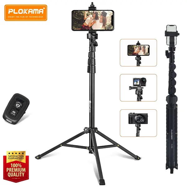 Plokama PK-996 - Selfie Stand Tripod with Bluetooth Remote - mymemorylk.com