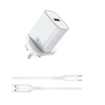 Wiwu Wi-G006 Essen 18W Usb Fast Charger+Type C Cable Combo White - mymemorylk.com