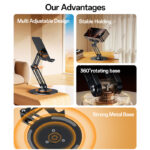 Yesido C300 360 Rotating Base Foldable Design Adjustable of Height Table Phone Holder - mymemorylk.com