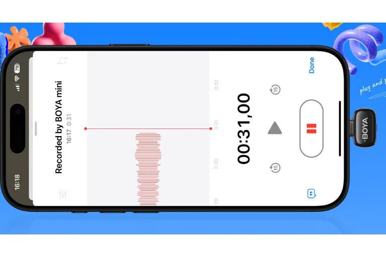 BOYA Mini-12 2.4 GHz Ultra-Mini Wireless Microphone MY MEMORY BOYA Mini-12 2.4 GHz Ultra-Mini Wireless Microphone