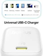 Baseus 45W PicoGo AE11 GaN 6 Type-C Fast Charger – Moon White