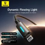 Baseus 1 Meter 20W Lit Button-Control PD Type-C to Lightning Fast Charging Data Cable – P10379001121-00