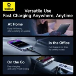 Baseus 1 Meter 20W Lit Button-Control PD Type-C to Lightning Fast Charging Data Cable – P10379001121-00