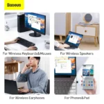 Baseus BA04 Mini Bluetooth Adapter for PC, USB 5.0 Wireless Bluetooth Dongle Receiver - Black