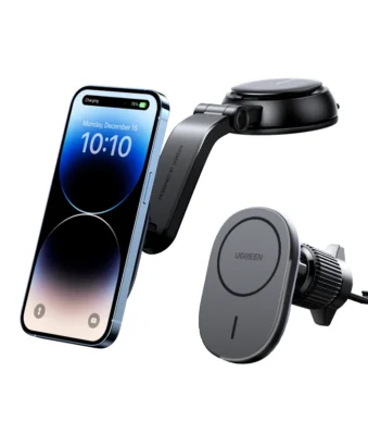 UGREEN CD345 Magnetic Car Holder with Wireless Charger A/C and Dashboard – 15120